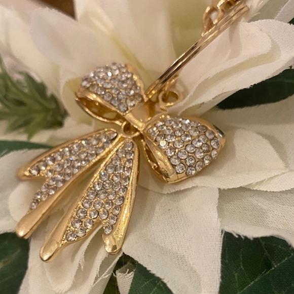 Gold Bow Keychain with Rhinestones - Picture 6 of 7